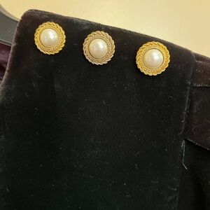 Deadstock Positive Attitude Emerald Green Velvet 80s Long Sleeve Dress Size 8